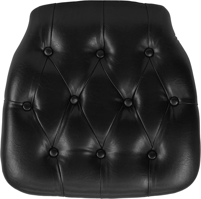 Flash Furniture Hard Black Tufted Vinyl Chiavari Chair Cushion