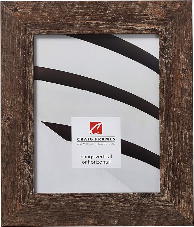 Craig Frames 16x20 Picture Frame for Wall Decor, Brown Barnwood Wide Rustic Frame for Modern Farmhouse Style