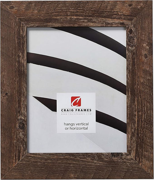 Craig Frames American Barn, Faux Barnwood Picture Frame, Brown Oak, 20 x 24 Inch