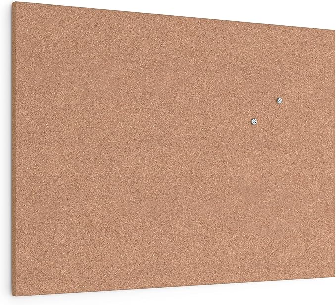 U Brands Cork Canvas Bulletin Board, 24" X 18", Self Healing, Natural Cork Surface, Frameless (2873U00-01)