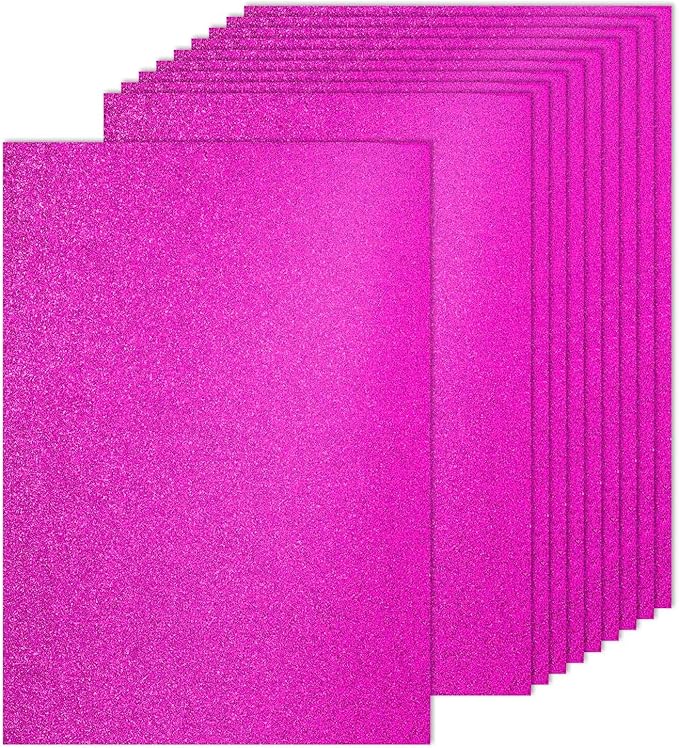 PATIKIL 20Sheets Hot Pink Glitter Cardstock, 8.3x11.7 in A4 Glitter Paper Card Stock Shiny Scrapbook 250gsm Sparkly Paper Large Shimmer for Crafts Scrapbook DIY Art Wedding Party