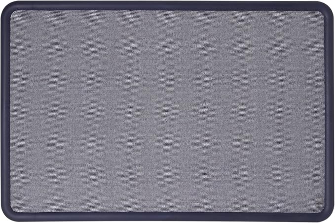 Quartet Bulletin Board, Fabric, 3 x 2 Feet, Office Bulletin Boards, Contour Navy Blue Plastic Frame (7693BE)