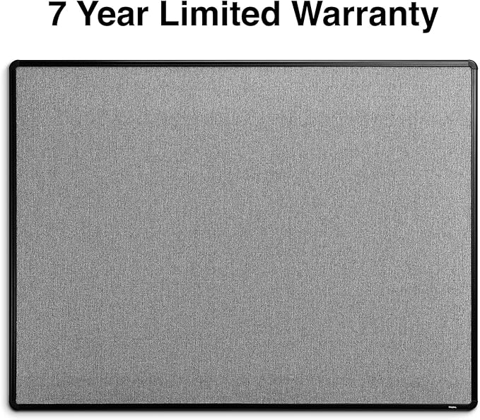 Staples Fabric Bulletin Board with Black Frame, 4 ft x 3 ft Wall Mounted Fabric Message Board for Office Home and Classroom