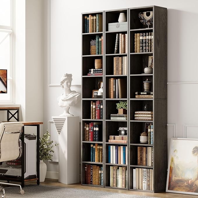 IRONCK Tall Narrow Bookshelf 8 Tiers 71in, Compact Corner Bookcase, Easy to Match for Living Room, Office, Study, Bedroom