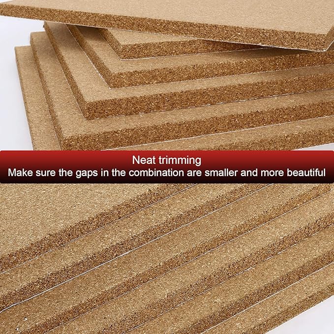 Cork Board Tiles 17”X 8” – 1/2” Thick Cork Board – Bulletin Board – Pin Board Decoration for Pictures,Ultra Strength Adhesive Backing – 6 Pieces Cork Boards for Walls – 1 Box Push Pins