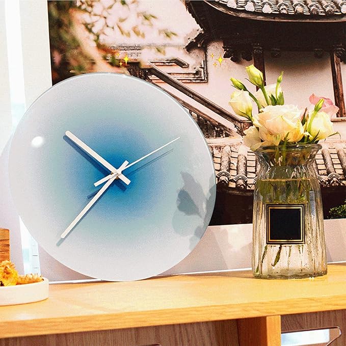 Sunset Wall Clock Non Ticking Wall Clocks Wall Clocks for Living Room Decor Silent Battery Operated Clock for Room/Office/Home/Kitchen Decor (Red) (Red) (Red)