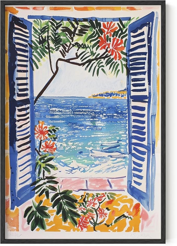 HAUS AND HUES Floral Art Wall Decor - Wildflowers Wall Art for Living Room, Floral Artwork for Bedroom Walls, Flower Painting for College Girls Dorm Room (Open Doors, Unframed, 24x36)
