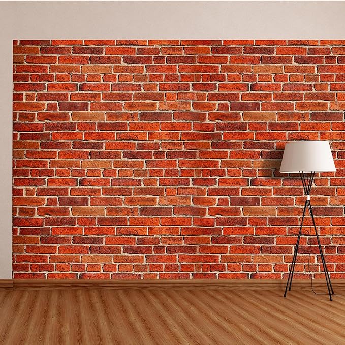 Tenceur Wrapping Paper Roll Bulletin Board Borders Paper Fade Resistant Decorative(24 Inch X 100ft,Vintage Red Brick Style)