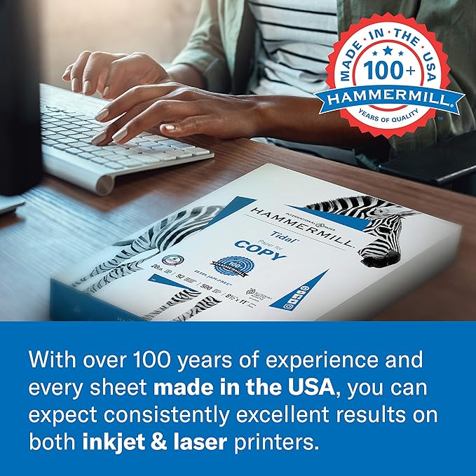 Hammermill Colored Paper, 20 lb Cream Printer Paper, 8.5 x 14 - Made in the USA, Pastel Paper, 168040R - 1 Ream (500 Sheets)