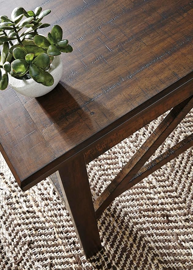 Signature Design by Ashley Baldridge Home Office Desk, Rustic Industrial Desk With Drawers, Wood Construction, Smooth-Gliding Storage for Workspaces, Ideal Office Desk for Home Offices, Brown