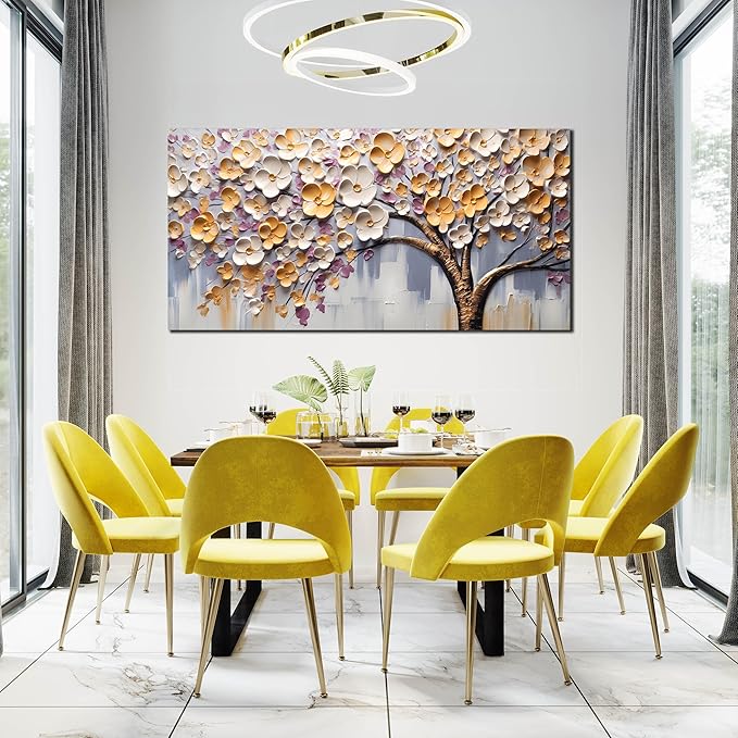 Tree Pictures for Living Room - Colorful Wall Art for Bedroom - Large Modern Canvas Wall Art for Office Size 29" x 59"