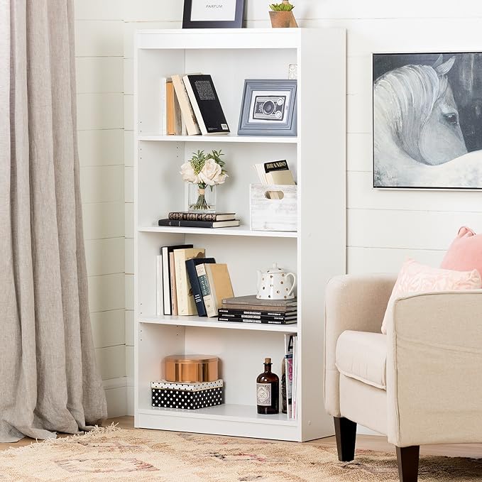 South Shore 4-Shelf Bookcase Pure White