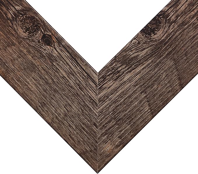 Craig Frames American Barn, 25x29 Picture Frame, Faux Barnwood, Brown Oak