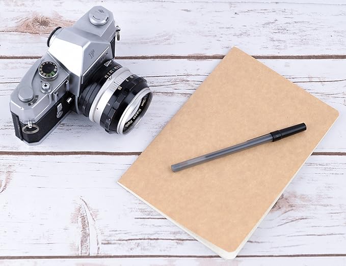 TWONE 9 Pack Kraft Brown Soft Cover Notebook Journals - 5.5" x 8.25" - Blank 60 Pages with 30 Sheets - for Use as Journal, Sketchbook, Composition Notebook