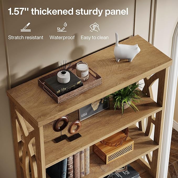 Tribesigns 6-Tier Bookshelf, 71 Inches Tall Freestanding Bookcase, Large Industrial Bookshelves Display Shelves, Wooden Book Shelf for Home Office, Living Room, Bed Room, Natural, 2pcs