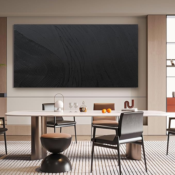 Canvas Wall Art Decor Large Artwork Modern Black Wall Art Black Silence Wall Art Painting Decorations Canvas Art Wall Decor Wall Art Prints for Room Living Room Bedroom Office Decor 29"X58"