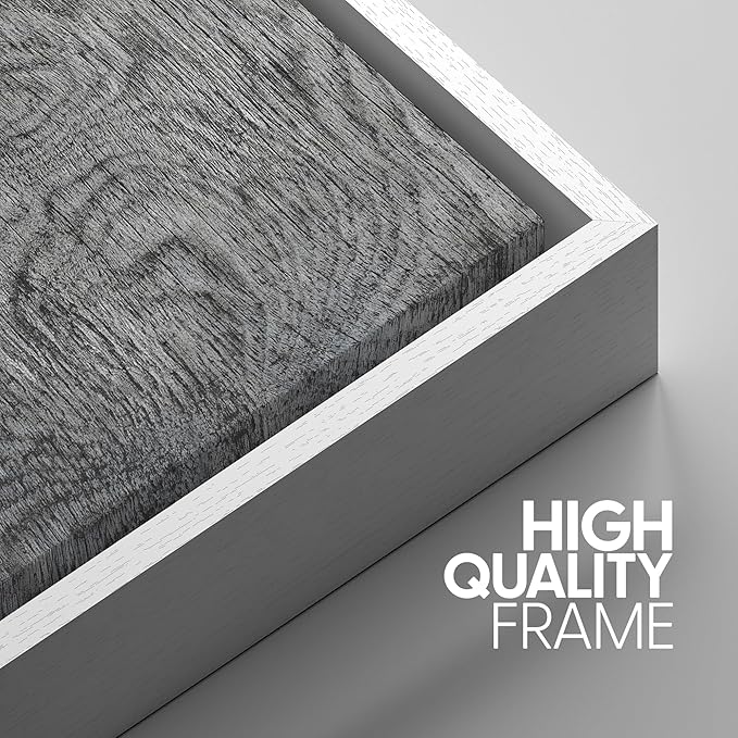 SIGNWIN Framed Canvas Print Wall Art Set Dark Wood Grain Texture Rustic Modern Natural Pattern Illustrations Modern Art Decorative Abstract for Living Room, Bedroom, Office - 24"x36"x3 White