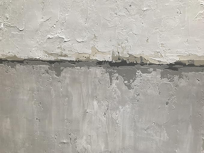 NANKAI Large Abstract Painting Hand Painted Grey White Minimalist Painting on Canvas Modern Abstract Canvas Wall Art Large White Acrylic Abstract Painting Wall Art 30x45 inch