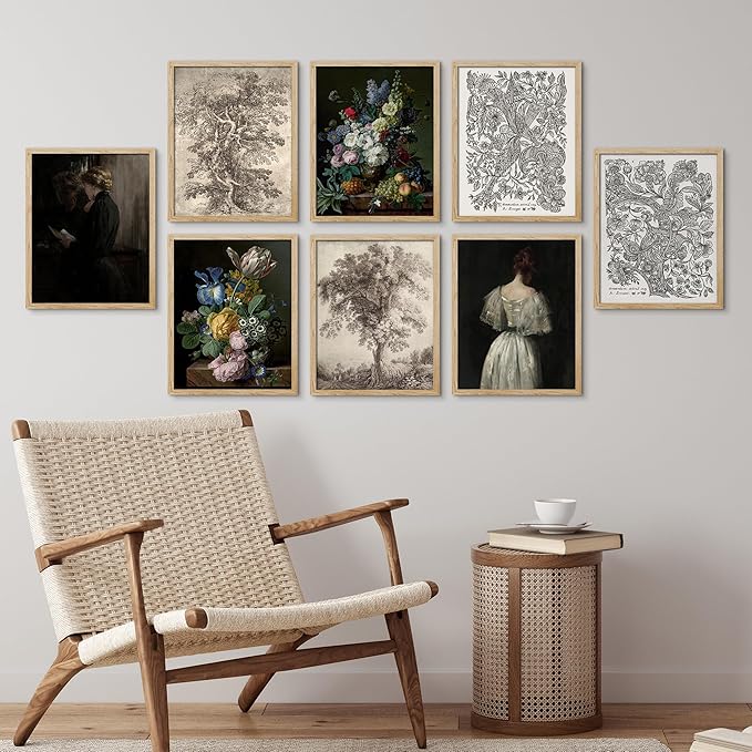 SIGNWIN Framed Poster Wall Art Set of Rose Flower Rustic Bouquet Colorful Nature Wilderness for Living Room, Bedroom, Office - 12"x16"x 8 Natural