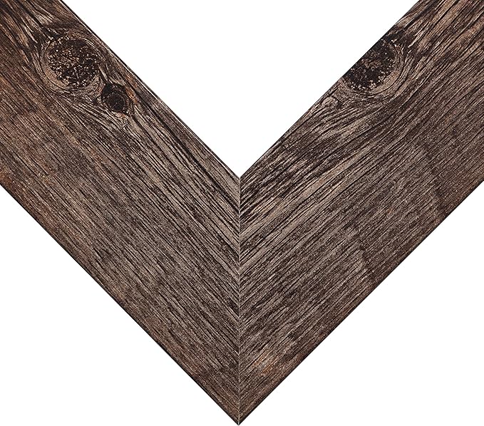 Craig Frames American Barn, Faux Barnwood Picture Frame, Brown Oak, 4 x 10 Inch
