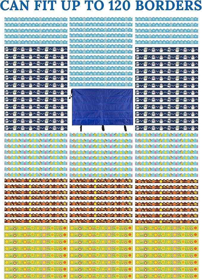 Carson Dellosa 2-Pack Classroom Bulletin Board Border Storage Pocket Charts, Teacher Storage and Organization Solutions, Border Storage Solutions for Classroom and Homeschool