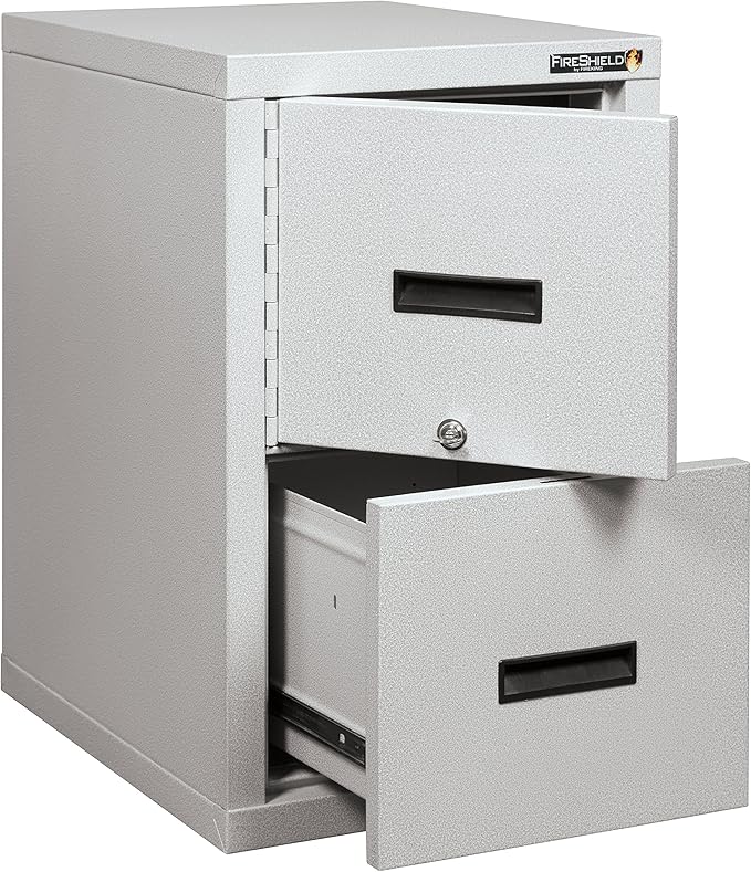 Fire Resistant File Cabinet - Light Weight, fire Rated, One File Drawer & Safe