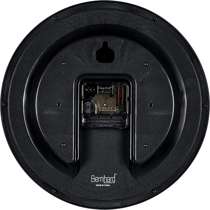 Bernhard Products Black Wall Clock 2 Pack Silent Non Ticking 10 Inch Bold Quality Quartz Battery Operated Round Easy to Read Home/Office/Classroom/School Clocks, Sweep Movement