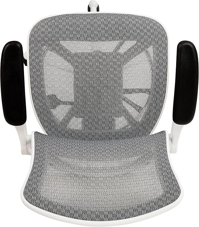 Flash Furniture Waylon Mid-Back Swivel Office Chair with Adjustable Foot Ring and Seat Height, Ergonomic Mesh Chair with Armrests, Gray/White