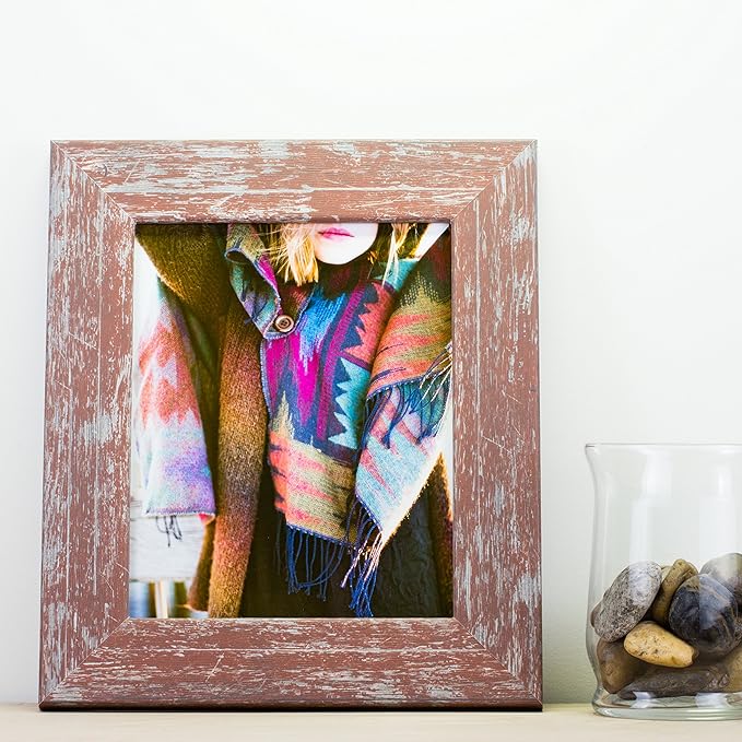 Craig Frames American Barn, Faux Barnwood Picture Frame, Red, 12 x 18 Inch