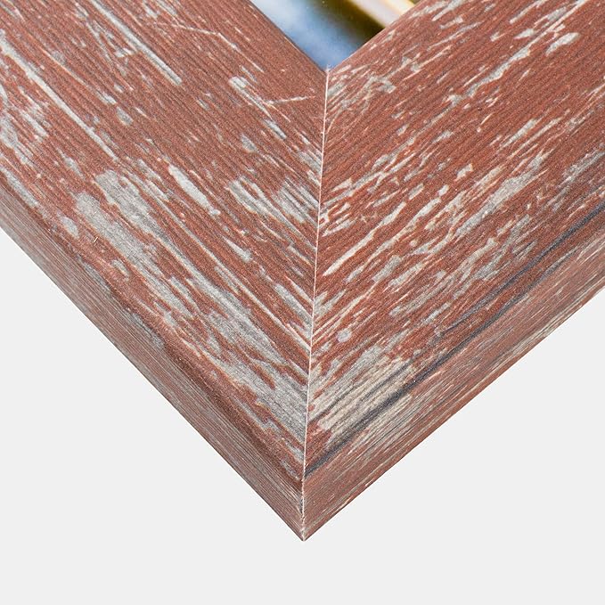 Craig Frames American Barn, Faux Barnwood Picture Frame, Red, 16 x 24 Inch